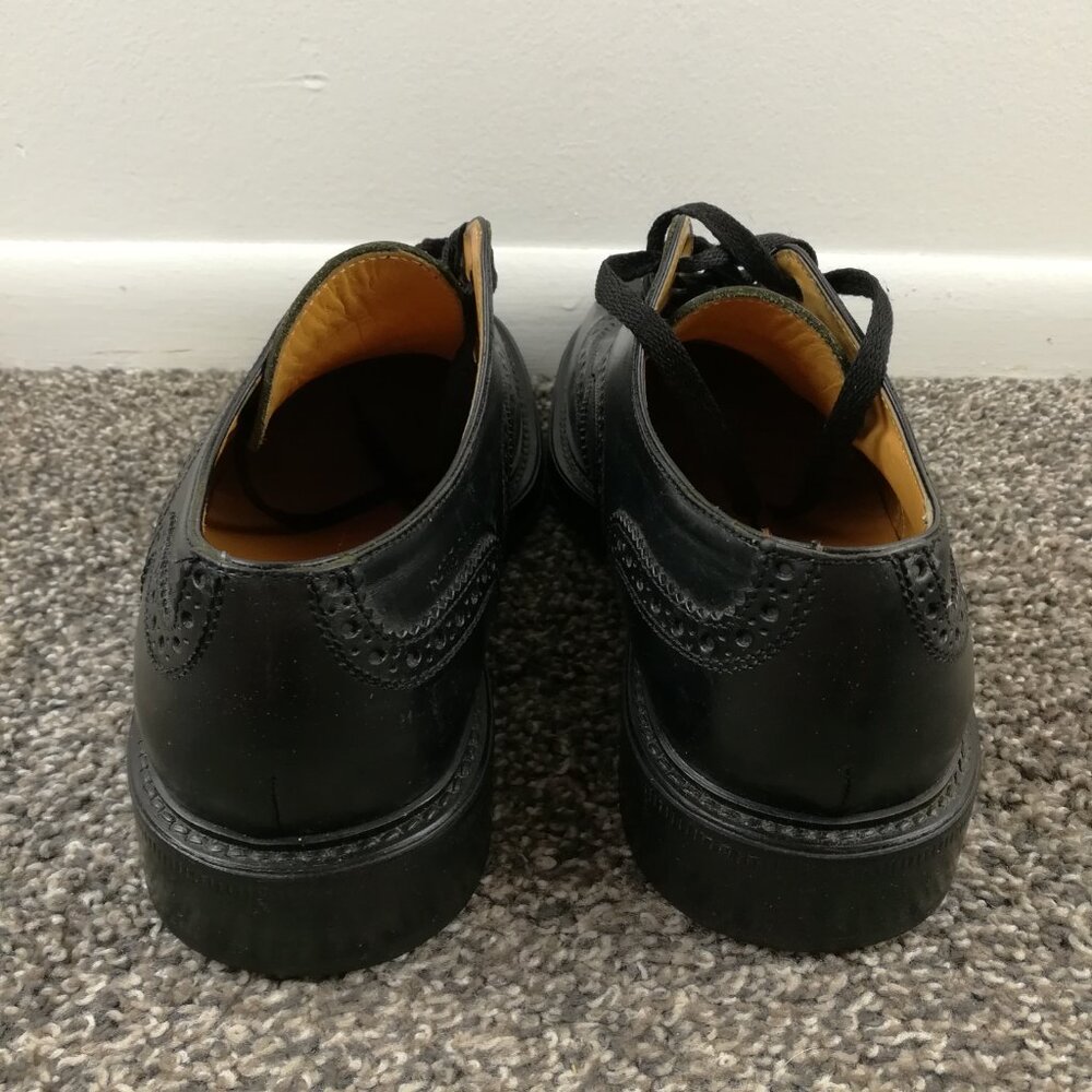 Coach Noah Mens Wingtip Oxford Leather Shoes Black Size 10.5 D Italy Made - Picture 5 of 8